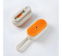 SYFUNLV Peigne 3 en 1 pour Chats et Chiens,Brosse de Nettoyage pour Poils d'animaux,Brosse de soin massage en Silicone,Brosse d'épilation Rechargeable par USB,pour Chien Chat Animaux (Marron)