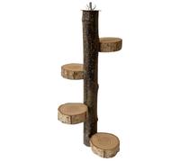 SYFUNLV Perchoir en Bois Naturel,Perchoir pour Cage de Perroquet Jouets,Facile à Installer,pour 3 ou 4 Petits ou Moyens, Cacatoès, Conure, Perruche, Oiseau d'amour, Pinson (Style 1)