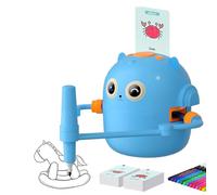 SYFUNLV Robot Dessinateur Enfant,Robot de Dessin pour L'éducation Précoce,Dessin Éducatif Interactif avec 100 Cartes,pour Enfants âgés de 5 Ans et Plus (Bleu)