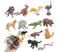 Syglawnd 12 pièces Figurines d'animaux pour Les Tout-Petits, Jouets d'animaux cognitifs réalistes, Figurines australiennes de Simulation, Jouet éducatif de décoration Bureau pour Enfants garçons, j