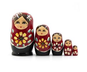 Syglawnd 5 pièces/Ensemble poupées gigognes, poupée Matryoshka en Bois, poupées gigognes Russes drôles empilant des Jouets pour Les Enfants, décoration de la Maison, Russe