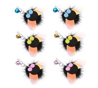 Syglawnd Accessoires de Baguette pour Chat, leurres à Paillettes pour Chat, recharges de Jouets avec Cloches pour Baguettes et Jouets Suspendus à la Porte, 6 pièces
