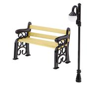 Syglawnd Accessoires pour Maison de poupée, Meubles de Maison poupée 1:12, Banc Parc Miniature, lampadaire, Mini, Accessoires d'ornement Jardin pour Un Usage Quotidien