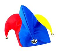 Syglawnd Chapeau d'arlequin, chapeau de bouffon de cour, clown arlequin drôle avec des cloches, taille uniforme, accessoire costume bouffon cour pour la fête du festival