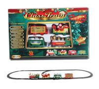 Syglawnd Coffret de Train électrique pour Enfants 11 x 7 x 1 Mini Train de Noël simulé avec 4 Voitures et Voies Noël Classique pour garçons et Filles (sans Batterie), Enfants
