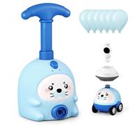 Syglawnd Ensemble de Jouets Lanceur de Ballons, Ensemble Jouets Voiture Lanceur Ballons en Plastique, véhicule pneumatique avec 6, Voiture motorisée Bleue