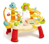 Syglawnd Évier de Jeu, Table à Eau Amusante pour Les Tout-Petits de 1 à 3 Ans, évier Jeu électrique Circulation avec Eau Courante et Multifonctions - Rouge, Table pour Les Tout-Petits 1 3 Ans