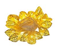 Syglawnd Guirlande lumineuse, guirlande lumineuse décorative en forme de feuille, 20 LED, batterie, 118 pouces de long, feuille métal doré, fil cuivre, pour fête mariage, anniversaire, vacances d'hiv