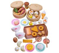Syglawnd Jouets Alimentaires, Ensemble de 46 pièces de Jeu Nourriture, Ensemble Petit-déjeuner Chinois Dim Sum avec Petits Pains à Vapeur et Autres Jouets Cuisine, Jeu rôle pour Enfants à partir d