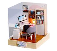 Syglawnd Maison de poupée Miniature, Jouets de poupée en Bois modèle Maison Miniature Cache-poussière Mini Coin Livre Bricolage pour Enfants Noël pour Un Usage Quotidien