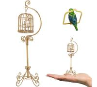 Syglawnd Meubles de Maison de poupée, Accessoires Maison poupée 1:12, Cage à Oiseaux en métal, Support Sol, Mini Accessoires pour Mini Jardin féerique, Micro Paysage, Accessoire pour Un Usage quotidi