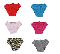 Syglawnd Mini sous-vêtements Mignons Culottes de poupée créatives Mini Slips bodyshorts Accessoires de poupée vêtements 18 Pouces Fournitures pour Filles 6 pièces, bodyshorts