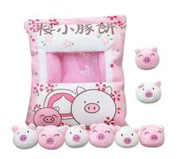 Syglawnd Snackables Peluche, oreillers Mignons en Peluche de Pudding Doux avec 8 Jouets de Cochon, Oreiller collation Amovible 18, 9 x 14, 2 Pouces, oreillers en pour Adolescentes, Filles et enfan