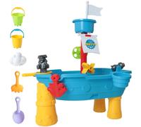 Syglawnd Table à Eau pour Enfants, Table à Eau pour Tout-Petits 17 pièces/Ensemble Bateau Pirate, Jeux et Accessoires d'extérieur pour Enfants et Jouets sensoriels de Sable pour garçon