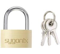 Sygonix SY-5045288 Cadenas 29.8 mm fermeture partiellement identique or-jaune avec serrure à clé