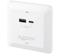 Sygonix SY-5251910 Prise de charge USB protection anti-surtension, avec USB-C®, avec sortie de charge USB blanc