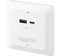 Sygonix SY-5251910 Prise de charge USB protection anti-surtension, avec USB-C®, avec sortie de charge USB blanc