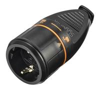 Sygonix SY-5597566 Fiche électrique Femelle avec Terre Plastique verrouillable 250 V/AC Noir, Orange