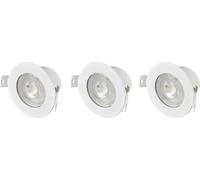 Sygonix SY-6417586 Luminaire à LED encastrable jeu de 3 blanc chaud à blanc neutre LED LED 5.5 W blanc