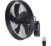 sygonix SY-6661434 Ventilateur Mural 50 W (Ø x H) 45 cm x 45.5 cm Noir avec télécommande, oscillant, minuteur, pivotant