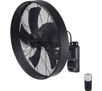 Sygonix SY-6661434 Ventilateur mural 50 W (Ø x H) 45 cm x 45.5 cm noir avec télécommande, oscillant, minuteur, pivotant