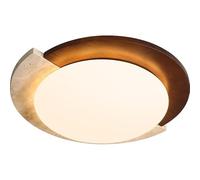 SYGZMY Plafonniers ronds de style japonais Wabi Sabi couleur noyer, marbre naturel, bois d'hévéa, acrylique, plafonnier G9, complet, protection des yeux, luminaires tricolores à intensité variable for