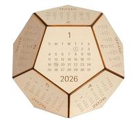 SYH&AQYE Dés dodécaédriques en Bois, Calendrier 2026 à Douze Faces for épouse, Elle, Lui, Mari