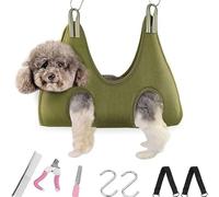 SYH&AQYE Hamac de toilettage for Chien, hamac réglable et utile for la Coupe des Ongles, Sangle de retenue for la Coupe des Ongles, hamac de toilettage(Vert,S)