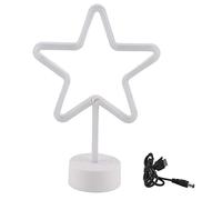 SYH&AQYE Lampe de Bureau LED USB, Étoile à Cinq Branches, Lumière Chaude, Signe Néon, Chambre à Coucher, Bar, Décoration de Vacances