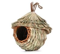 SYH&AQYE Nid d'oiseau en Herbe Naturelle for l'extérieur, nid de Colibri en Paille tissée, Maison d'oiseau Suspendue for la décoration extérieure de la Maison et du Jardin