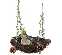 SYH&AQYE Nid en rotin Naturel, lit d'oiseau Suspendu, Planeur de Sucre, balançoire, Jouets for Perruche, calopsitte, inséparable, Conure, Planeur de Sucre, canari(L)