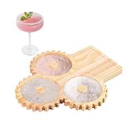 SYH&AQYE Salt Rimmer Set for Cocktails, Wood Glass Rimmer for Salt Sugar Lime Seasoning for Bloody Mary, Tequila Drink Accessories for Bar