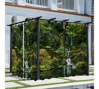 Syhi Qlty 3D Rideaux d'extérieur Imperméable, Rideau Occultant Thermiques Rideau Exterieur Terrasse Rideau pour Pergola Tonnelle Cabane Jardin, 2 Pièces 132 x 241 cm, Vert Forêt Cascade 7