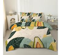 Syhi Qlty Couette 140x200 Enfant,Abstrait Fruit Imprimée pour Lit 1 Personnes - Couette sans Houss Réversible Feuille Forêt Legere 4 Saisons et 2 Taies d'oreiller 65x65 cm S11