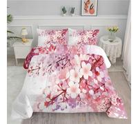 Syhi Qlty Couette 140x200 Enfant,Fleurs Imprimée pour Lit 1 Personnes - Couette sans Houss en Microfibre Printemps Rose Legere 4 Saisons et 2 Taies d'oreiller 65x65 cm - BK5