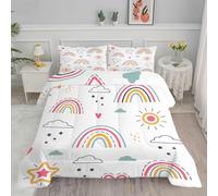 Syhi Qlty Couette 180x200 Arc-en-Ciel Couette Réversible 4 Saisons Impression Coloré Couette Legere, Edredon Couette sans Houss Douce Microfibre avec 2 Taies d'oreiller BK164