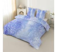 Syhi Qlty Couette 220x240 cm Imprimée Fleurs Violettes Réversible Aquarelle - Couette sans Houss 4 Saisons Legere Douce Microfibre avec 2 Taies d'oreiller H43