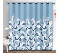 Syhi Qlty Lever De Rideau Occultant Thermiques - Soleil OcéAn Rouge Rideaux Thermiques, Lot de 2 Rideau Opaque à Oeillets, Rideaux pour Chambre Enfant Salon Fenêtre Décoration, 140x220 cm N278