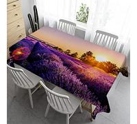 Syhi Qlty Nappe de Table Rectangulaire Imperméable 140x240 cm - Nappe Anti Tache en Tissu Lavable Polyester Nappes pour Table de Jardin Pique Nique Anniversaire - Lavande Violet
