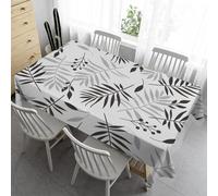 Syhi Qlty Nappe Rectangulaire 150x300 Polyester - Impressions De Feuilles Nappe de Table - Exterieur Lavable Nappes Anti Tache Rectangle pour Pique Nique Fête Cuisine Salon Restaurant - Fougères A2