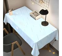 Syhi Qlty Nappes Motif Bleu Rectangulaire 150x300 Polyester Nappe de Tables Exterieur Lavable Moderne Rectangle pour Pique Nique Fête Cuisine Chambre Balcon Décoration Salon Restaurant - X21