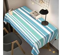 Syhi Qlty Nappes Vert Carrée 140x140 cm Anti Tache - Nappe de Tables Anniversaire Rayures Blanches pour Jardin Basse Salon Anniversaire Fête Restaurant - X13