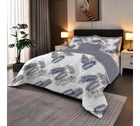 SYHIEGO Couette 220x240 4 Saisons Motif Feuilles, Couette Réversible Imprimée Tropicales Botanique, Duvet 2 Personnes, Édredon Lit 2 Personnes 220x240 cm avec 2 Taie d'oreiller 65x65