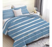 SYHIEGO Couette 220x240 4 Saisons Rayure, Couette Imprimée Rétro, Couette 2 Personne Édredon Lit 2 Personnes 220x240 cm avec 2 Taie d'oreiller 65x65, Réversible Couette Nostalgie sans Housse -Ec381
