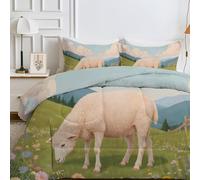 SYHIEGO Couette 240x260 Animaux Sauvages, Couette Imprimée Mouton, Couette 4 Saisons Édredon Lit 2 Personnes 240x260 cm avec 2 Taie d'oreiller 65x65, Réversible Couette sans Housse -Eb269