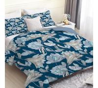 SYHIEGO Couette 240x260 Fleurs, Couette Imprimée Plantes, Couette 4 Saisons Édredon Lit 2 Personnes 240x260 cm avec 2 Taie d'oreiller 65x65, Réversible Couette Rétro sans Housse -Ec171