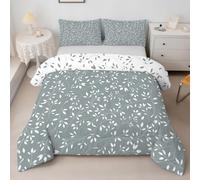 SYHIEGO Couette 240x260 Floral, Couette Imprimée Branches de Fleur Couette 4 Saisons pour 2 Personnes, Edredon Plante avec 2 Taie d'oreiller 65x65, Réversible Couette sans Housse, A14