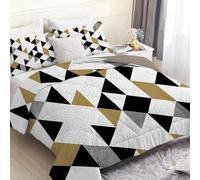SYHIEGO Couette Légère d'Été 260x240 cm, Couette imprimée Géométrique 2 Personnes, Couette Simple Réversible avec 2 Taies d'oreiller -ModerneEc176