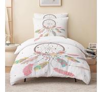 SYHIEGO Housse de Couette 140x200 Enfant Attrape Rêves Motif Parure de Lit 1 Personne Imprimé Microfibre Linge de Lit avec Fermeture Eclair avec 2 Taies d'oreiller 65x65cm Décor Chambre Ado Fille