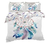 SYHIEGO Housse de Couette 200x200 Adulte Attrape Rêves 2 Personnes Parure de Lit Microfibre 3D Motif Réversible Imprimé Linge de Lit avec Fermeture Eclair avec 2 Taies d'oreiller 65x65cm